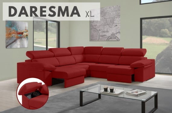 Sofá rinconera de tela Daresma XL de HOME - principal
