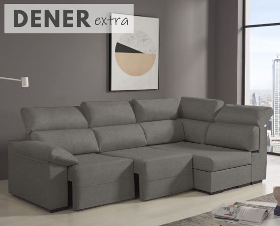 Sofá rinconera de tela Dener Extra de HOME - principal
