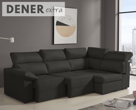 Sofá rinconera de tela Dener Extra de HOME - principal