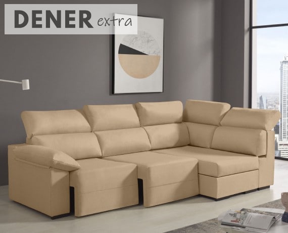 Sofá rinconera de tela Dener Extra de HOME - principal