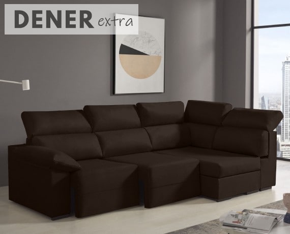 Sofá rinconera de tela Dener Extra de HOME - principal