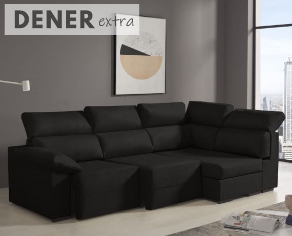 Sofá rinconera de tela Dener Extra de HOME - principal
