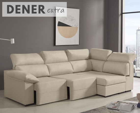 Sofá rinconera de tela Dener Extra de HOME - principal