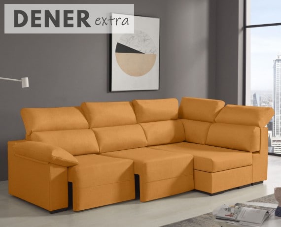 Sofá rinconera de tela Dener Extra de HOME - principal