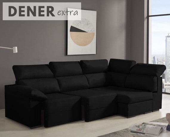 Sofá rinconera de tela Dener Extra de HOME - principal