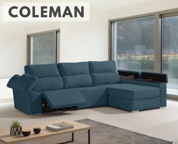 Sofá chaise longue relax de tela Coleman de HOME - principal