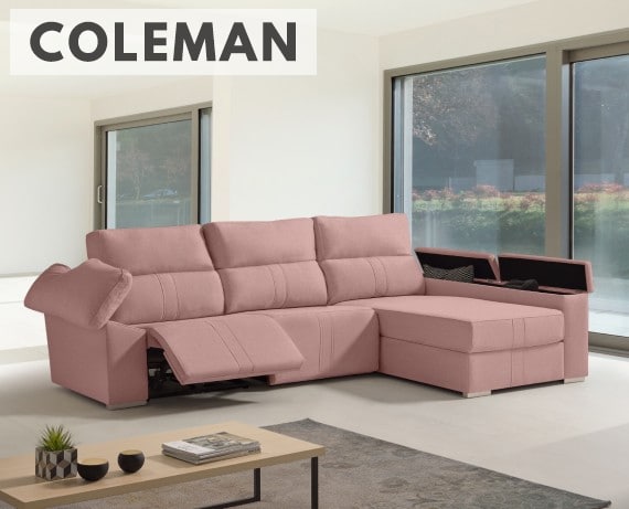 Sofá chaise longue relax de tela Coleman de HOME - principal