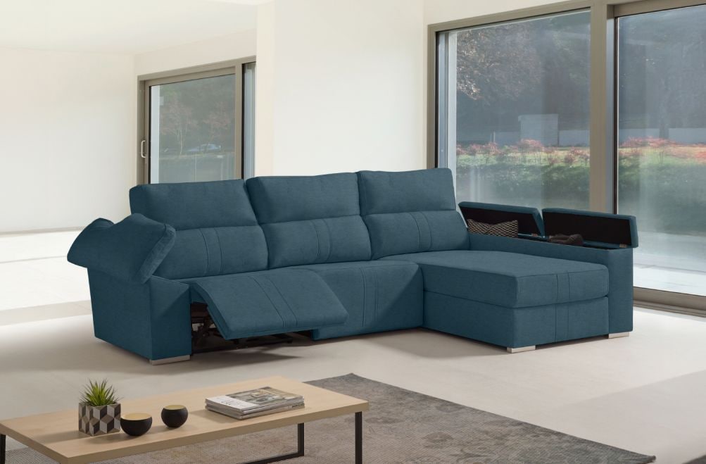 Sofá chaise longue relax de tela Coleman de HOME - principal