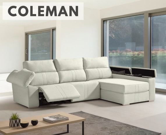 Sofá chaise longue relax de tela Coleman de HOME - principal