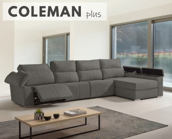 Sofá chaise longue relax de tela Coleman Plus de HOME - principal