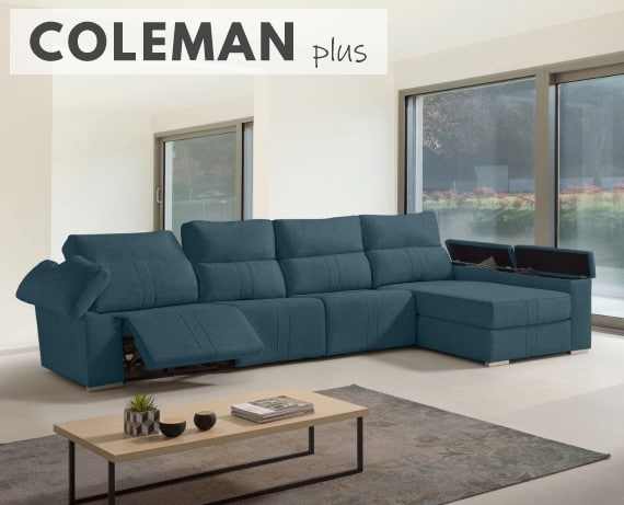 Sofá chaise longue relax de tela Coleman Plus de HOME - principal
