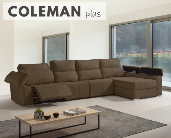 Sofá chaise longue relax de tela Coleman Plus de HOME - principal