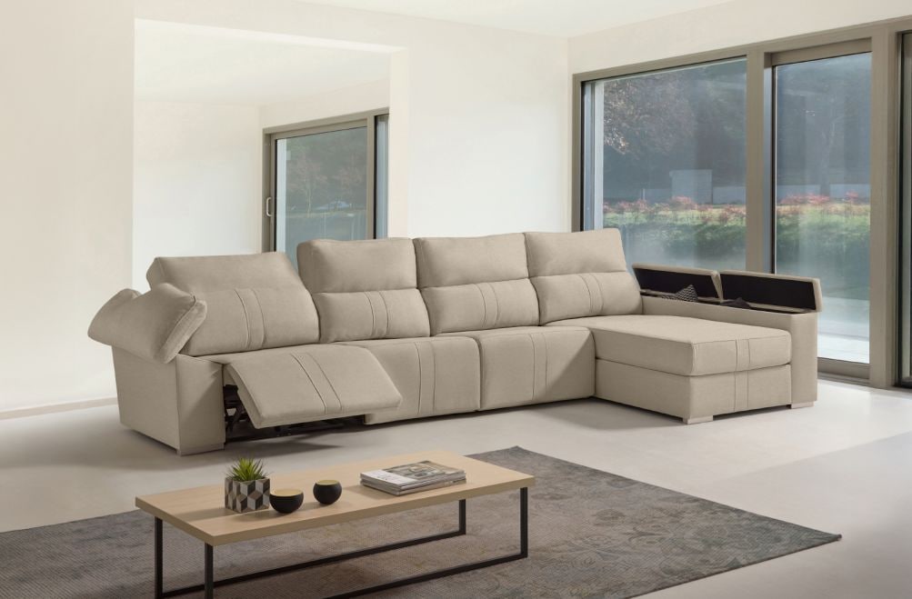 Sofá chaise longue relax de tela Coleman Plus de HOME - principal