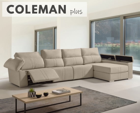 Sofá chaise longue relax de tela Coleman Plus de HOME - principal