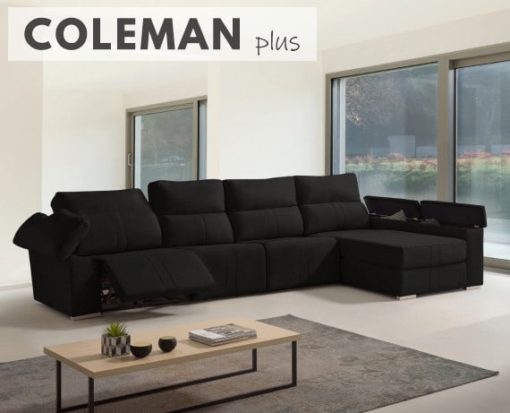 Sofá chaise longue relax de tela Coleman Plus de HOME - principal