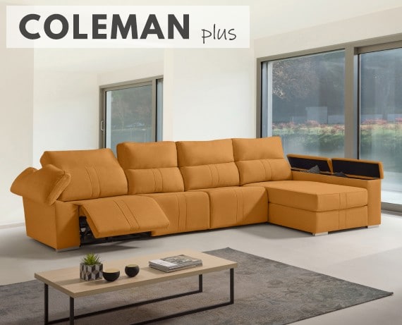 Sofá chaise longue relax de tela Coleman Plus de HOME - principal