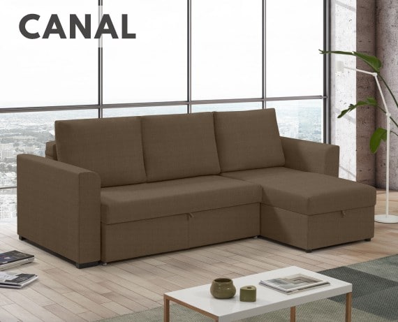 Sofá cama de tela Canal de HOME - principal