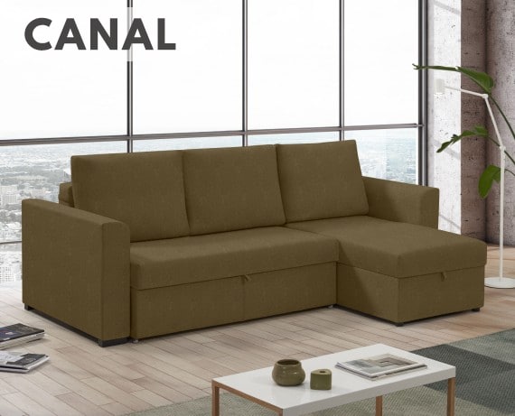 Sofá cama de tela Canal de HOME - principal