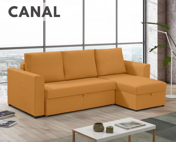 Sofá cama de tela Canal de HOME - principal