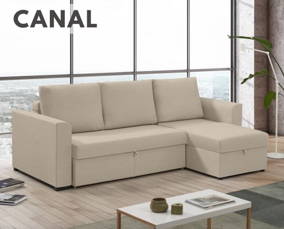 Sofá cama de tela Canal de HOME - principal