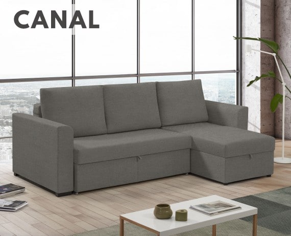 Sofá cama de tela Canal de HOME - principal