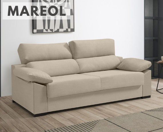 Sofá cama de apertura italiana de tela Mareol de HOME - principal