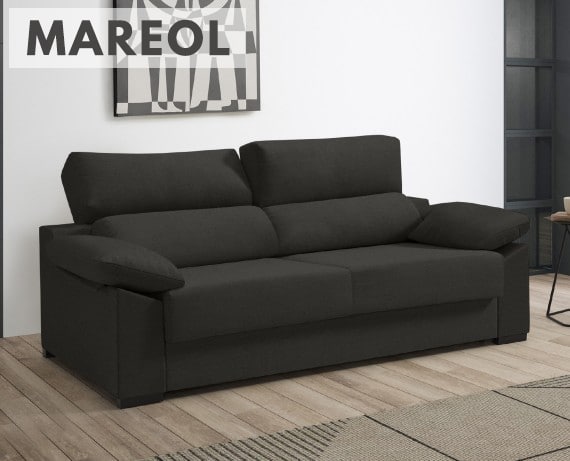 Sofá cama de apertura italiana de tela Mareol de HOME - principal