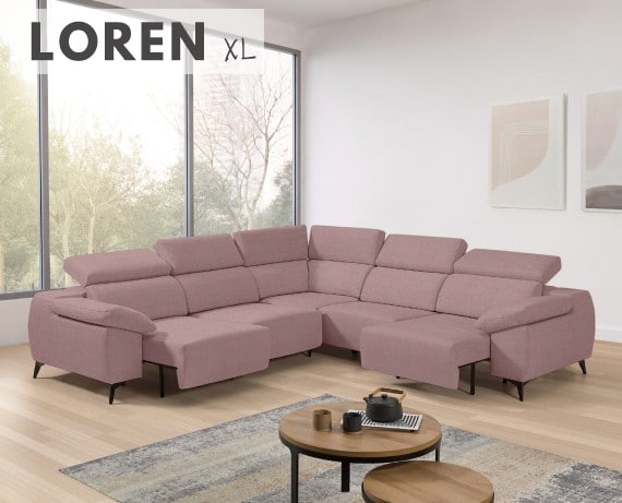 Sofá rinconera de tela Loren XL de StyleKomfort - principal