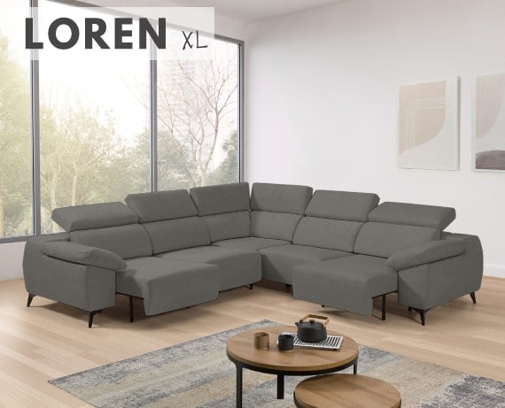 Sofá rinconera de tela Loren XL de StyleKomfort - principal