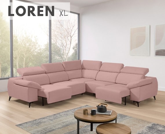 Sofá rinconera de tela Loren XL de StyleKomfort - principal