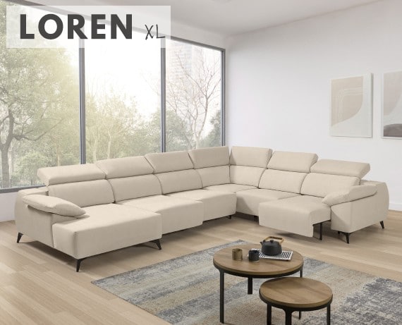 Sofá rinconera de tela Loren XL de StyleKomfort - principal