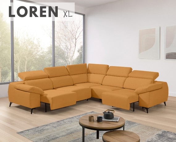 Sofá rinconera de tela Loren XL de StyleKomfort - principal