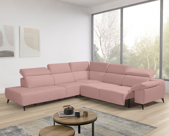 Sofá rinconera terminal de tela Loren de StyleKomfort - principal