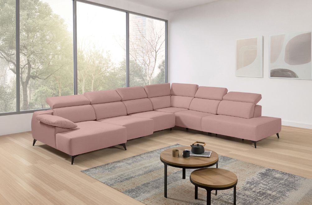 Sofá chaise longue terminal de tela Loren de StyleKomfort - principal