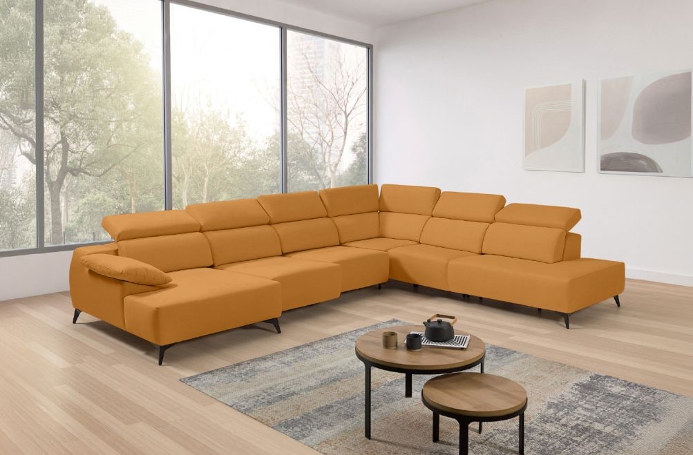 Sofá chaise longue terminal de tela Loren de StyleKomfort - principal