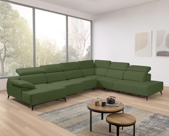 Sofá chaise longue terminal de tela Loren de StyleKomfort - principal