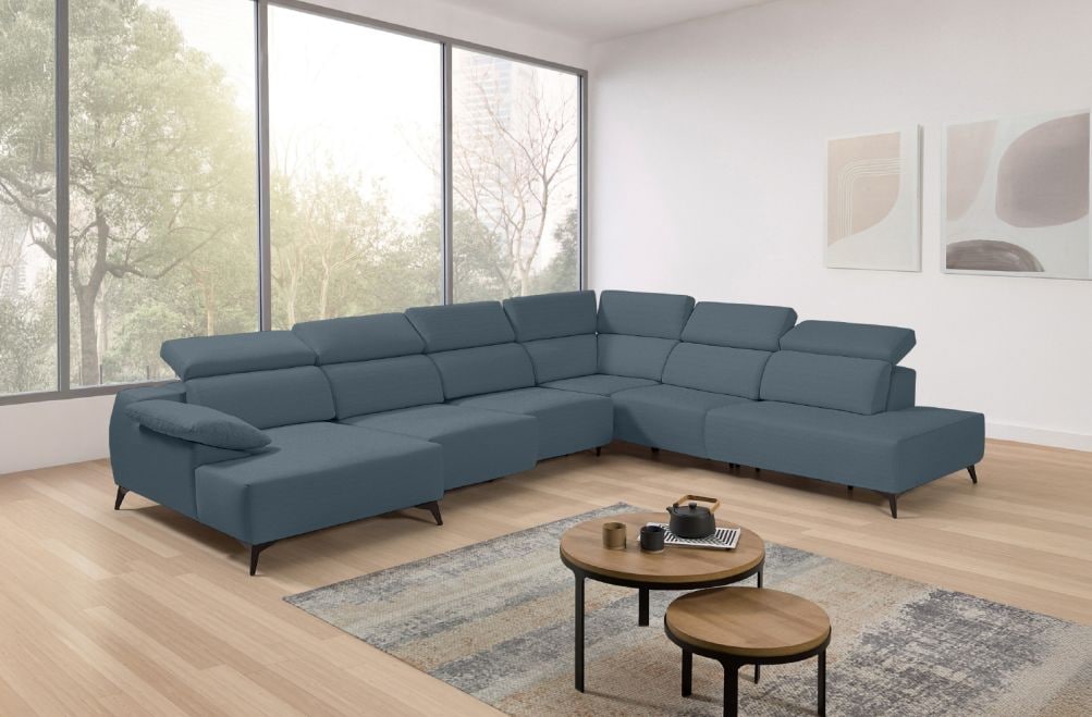 Sofá chaise longue terminal de tela Loren de StyleKomfort - principal