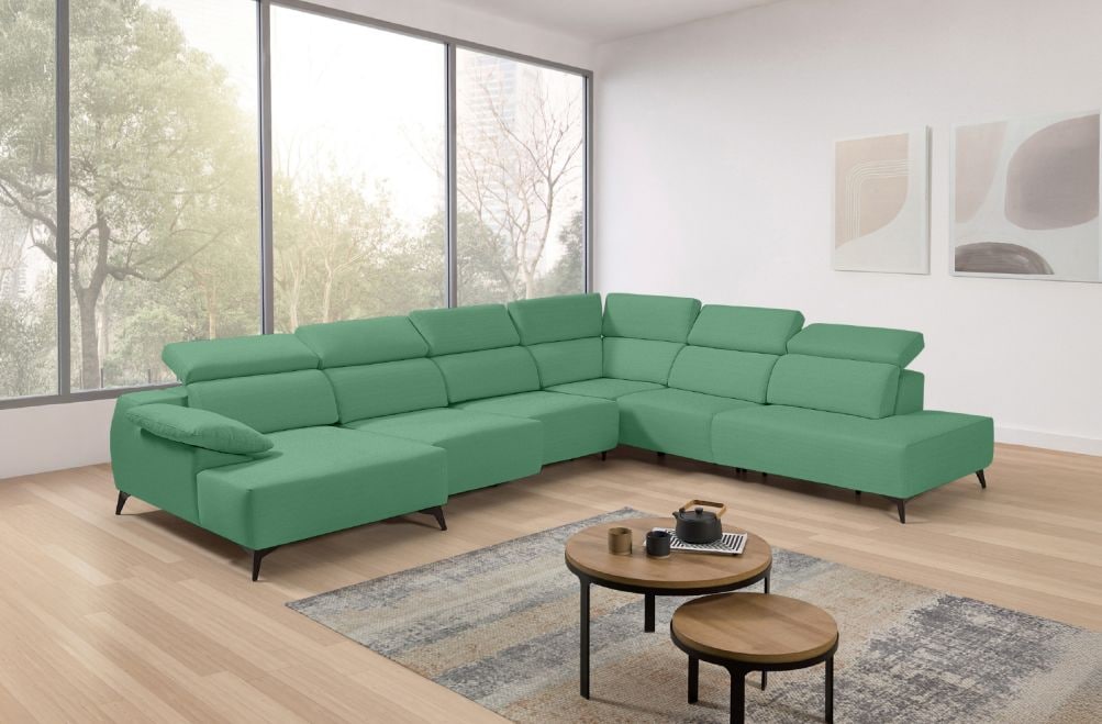 Sofá chaise longue terminal de tela Loren de StyleKomfort - principal