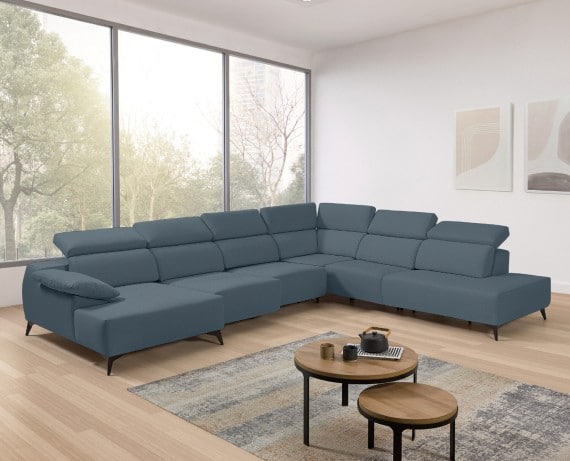 Sofá chaise longue terminal de tela Loren de StyleKomfort - principal
