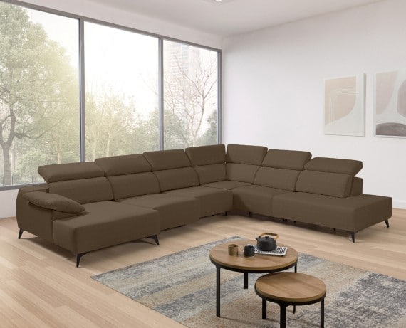 Sofá chaise longue terminal de tela Loren de StyleKomfort - principal