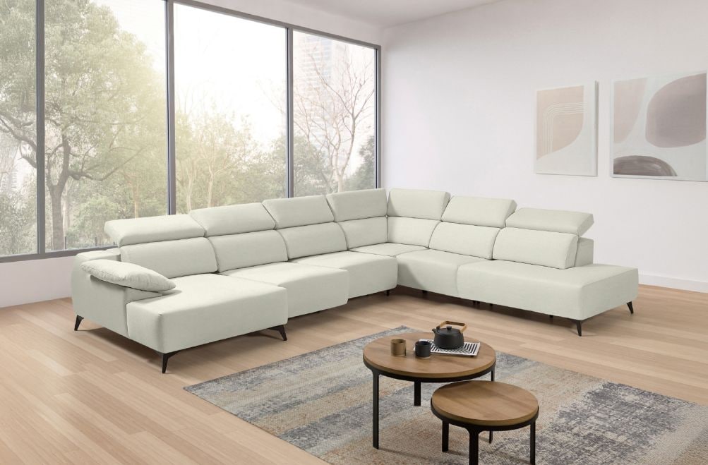 Sofá chaise longue terminal de tela Loren de StyleKomfort - principal