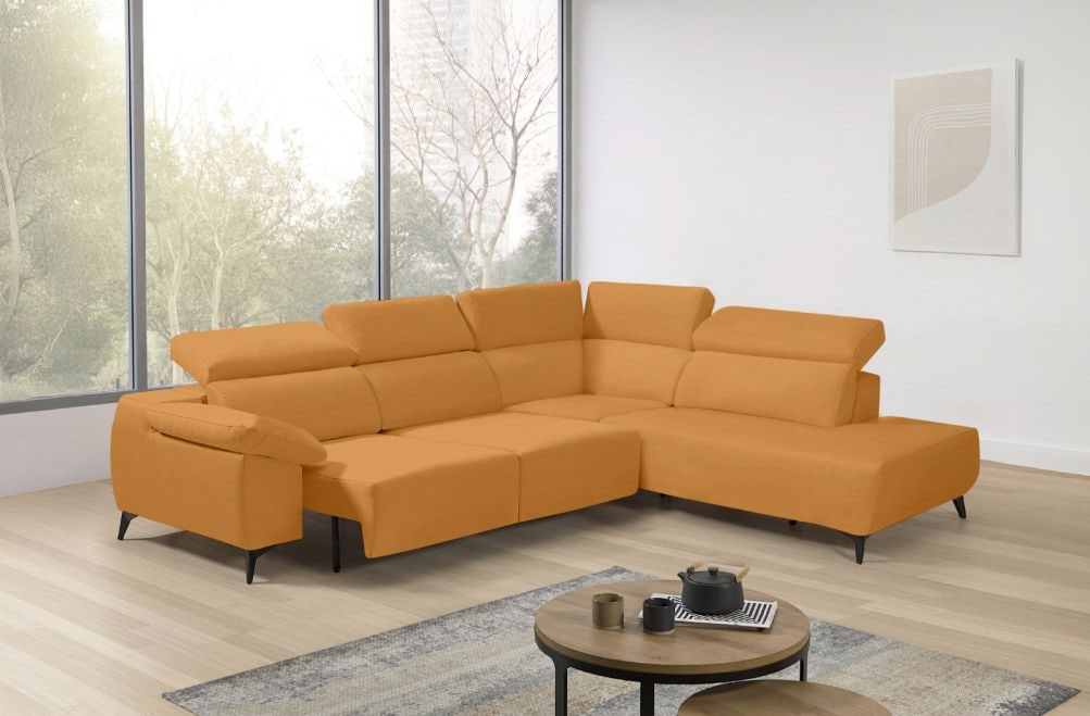 Sofá rinconera terminal de tela Loren Lite de StyleKomfort - principal