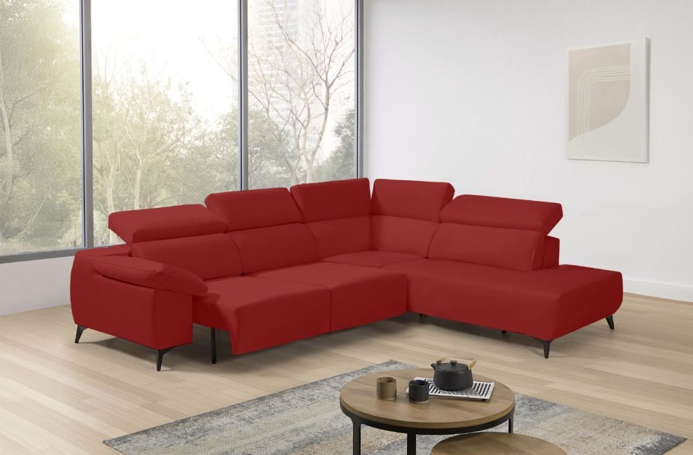 Sofá rinconera terminal de tela Loren Lite de StyleKomfort - principal