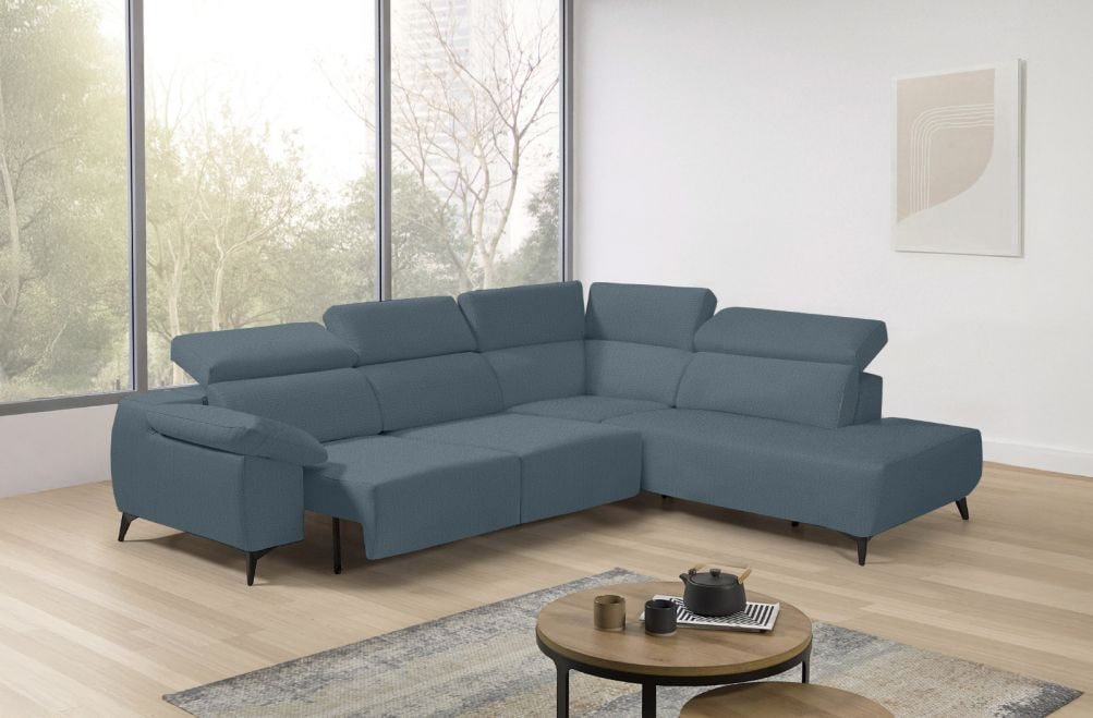 Sofá rinconera terminal de tela Loren Lite de StyleKomfort - principal