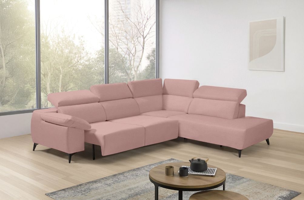 Sofá rinconera terminal de tela Loren Lite de StyleKomfort - principal