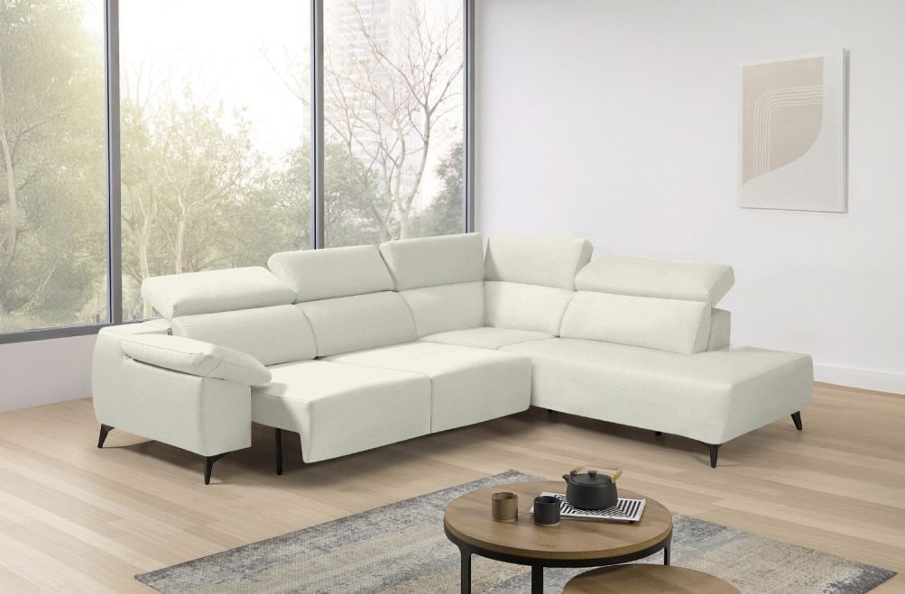 Sofá rinconera terminal de tela Loren Lite de StyleKomfort - principal