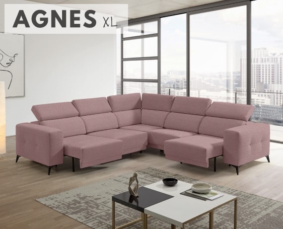 Sofá rinconera de tela Agnes XL de StyleKomfort - principal