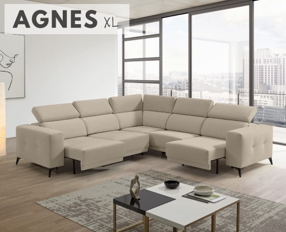 Sofá rinconera de tela Agnes XL de StyleKomfort - principal