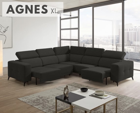 Sofá rinconera de tela Agnes XL de StyleKomfort - principal