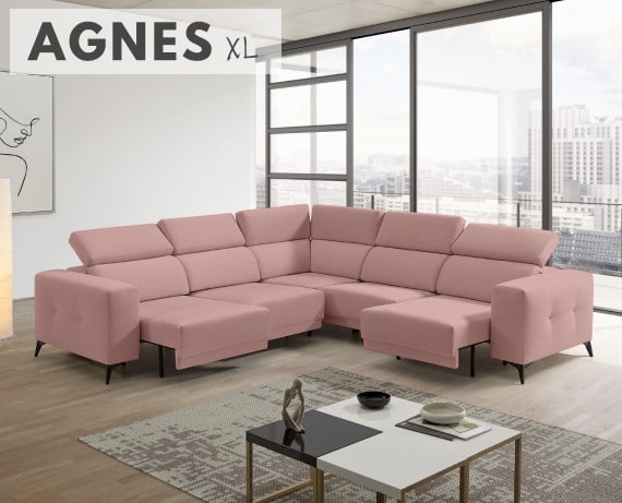 Sofá rinconera de tela Agnes XL de StyleKomfort - principal